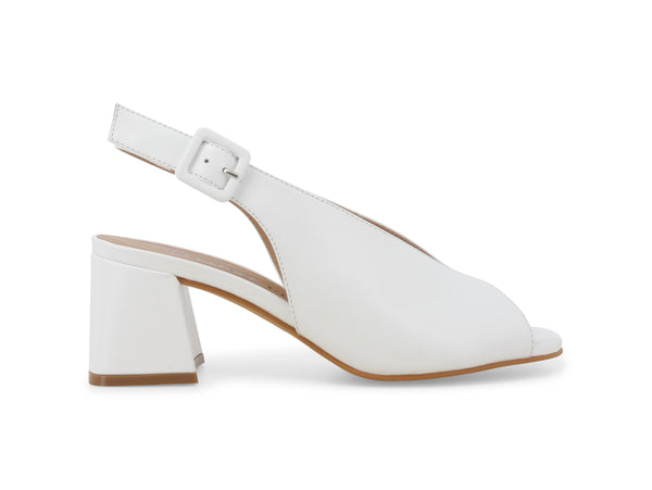 Melluso Sandalo Donna Slingback Tacco Comodo Tomaia Pelle Bianca N622Z-245090